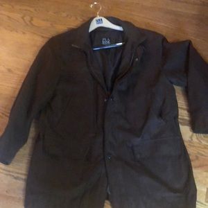 JosABanks Suede Outer Coat with removable liner L